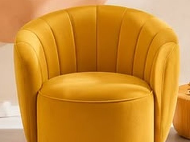 Fauteuil coquillage moutarde