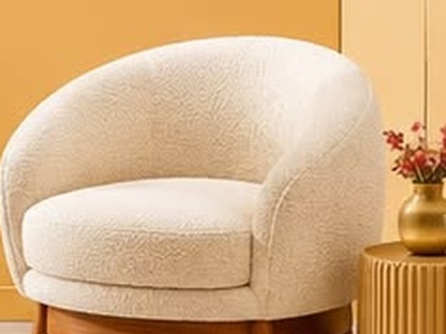 Fauteuil bouclette crème
