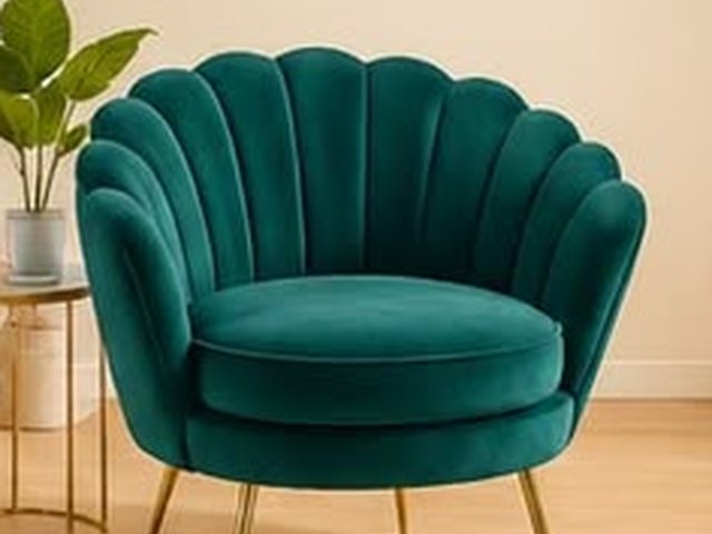 Fauteuil coquillage émeraude
