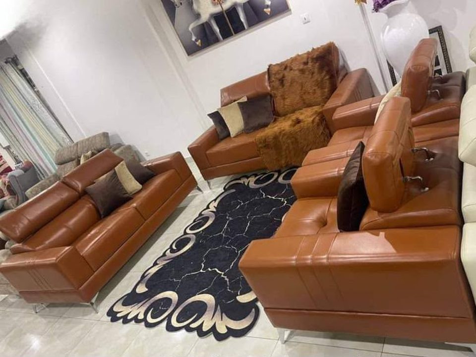 Salon cuir caramel